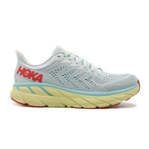 Hoka One One Clifton 7 Morning Mist Hot Coral Size 9.5 -WIDE